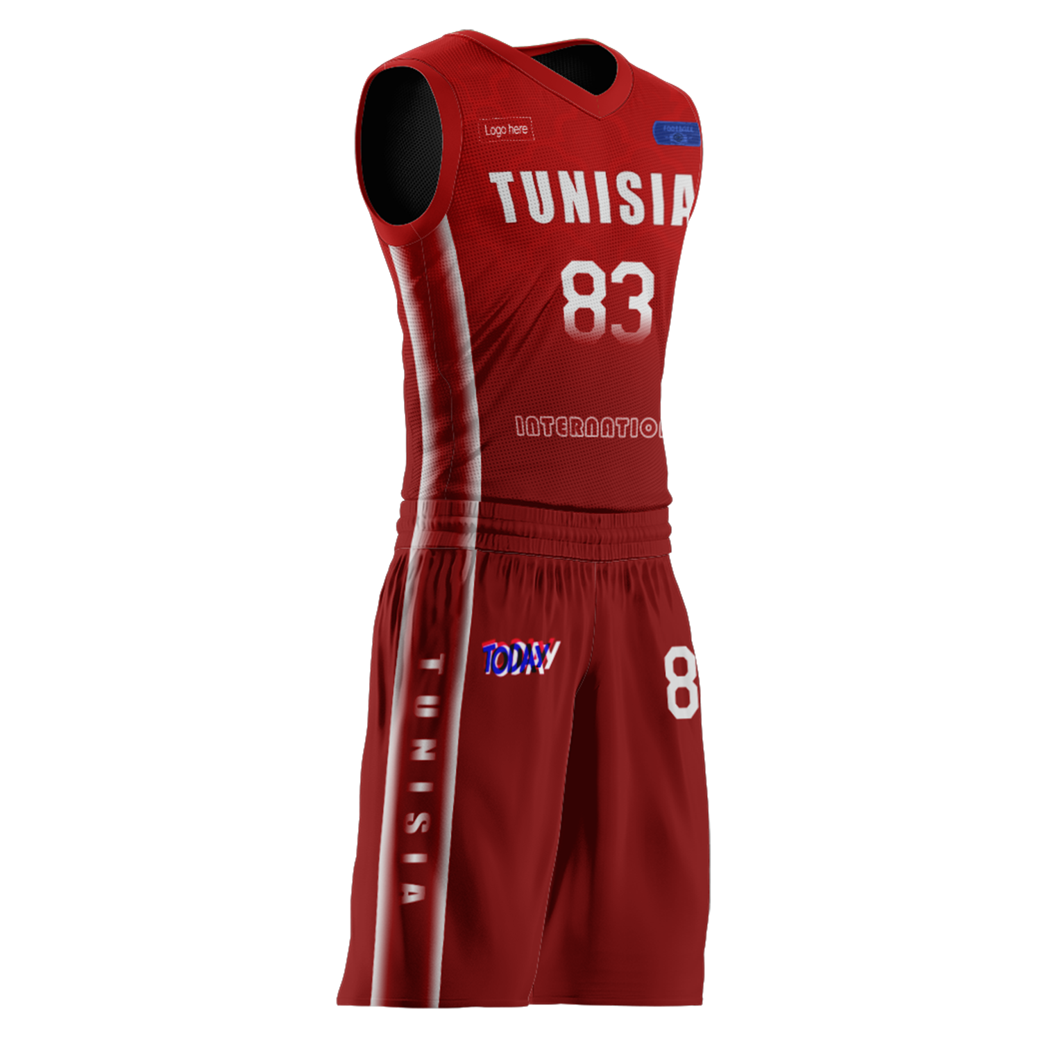 Изготовленные на заказ баскетбольные костюмы сборной Туниса